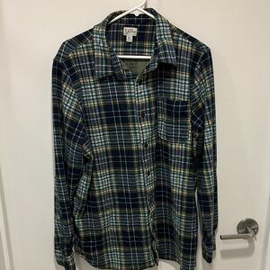 J. Crew Men's Plaid Shirt - Navy and Yellow
